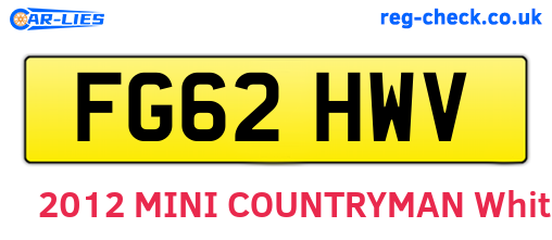FG62HWV are the vehicle registration plates.