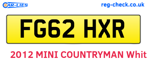 FG62HXR are the vehicle registration plates.