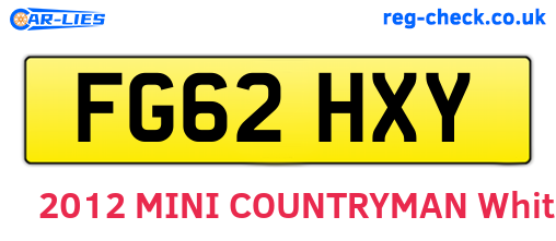 FG62HXY are the vehicle registration plates.