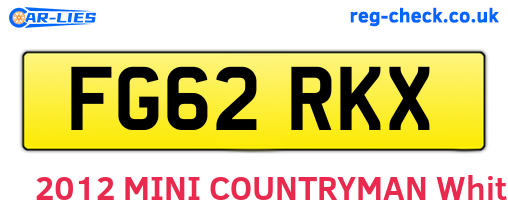 FG62RKX are the vehicle registration plates.
