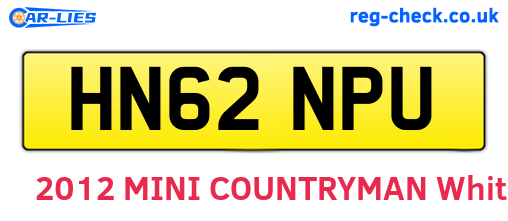 HN62NPU are the vehicle registration plates.