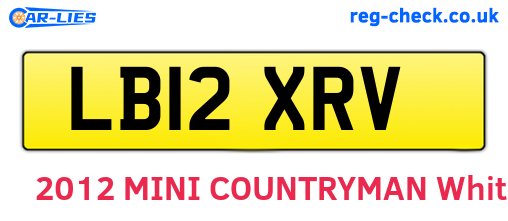 LB12XRV are the vehicle registration plates.