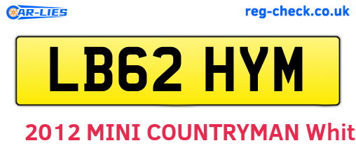 LB62HYM are the vehicle registration plates.