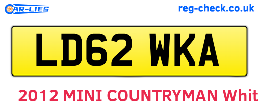 LD62WKA are the vehicle registration plates.