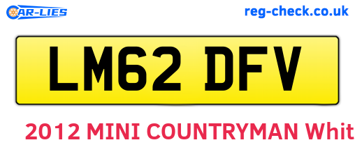 LM62DFV are the vehicle registration plates.