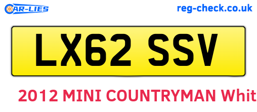 LX62SSV are the vehicle registration plates.