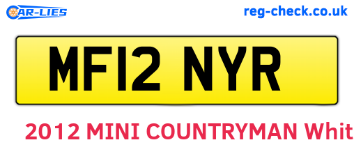 MF12NYR are the vehicle registration plates.