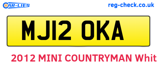 MJ12OKA are the vehicle registration plates.