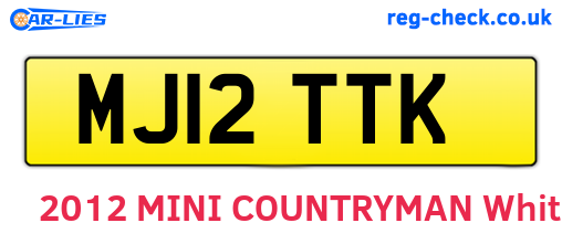 MJ12TTK are the vehicle registration plates.