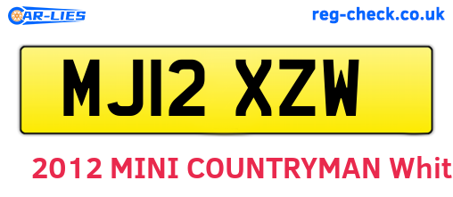 MJ12XZW are the vehicle registration plates.