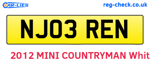 NJ03REN are the vehicle registration plates.