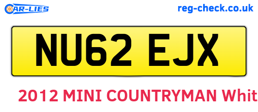NU62EJX are the vehicle registration plates.