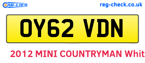 OY62VDN are the vehicle registration plates.