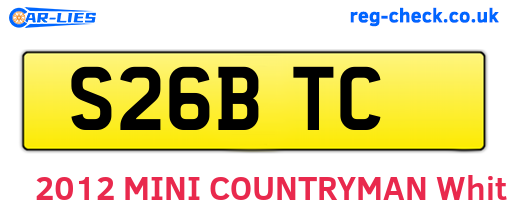 S26BTC are the vehicle registration plates.