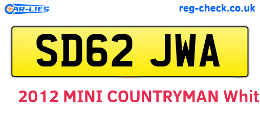 SD62JWA are the vehicle registration plates.