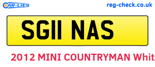 SG11NAS are the vehicle registration plates.