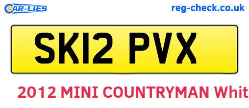 SK12PVX are the vehicle registration plates.