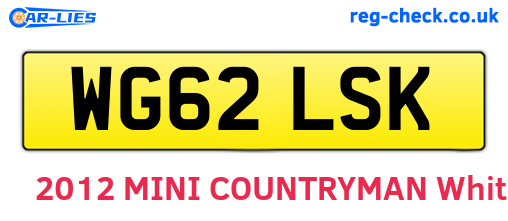 WG62LSK are the vehicle registration plates.