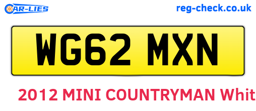 WG62MXN are the vehicle registration plates.