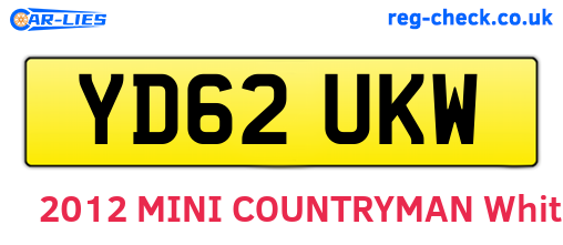 YD62UKW are the vehicle registration plates.