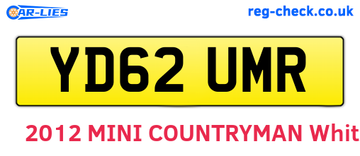 YD62UMR are the vehicle registration plates.