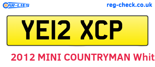 YE12XCP are the vehicle registration plates.
