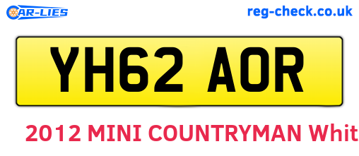 YH62AOR are the vehicle registration plates.