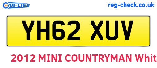 YH62XUV are the vehicle registration plates.