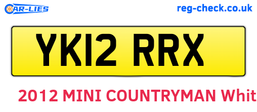 YK12RRX are the vehicle registration plates.