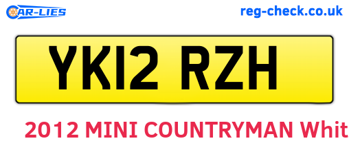 YK12RZH are the vehicle registration plates.
