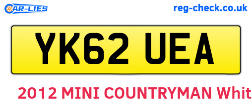 YK62UEA are the vehicle registration plates.
