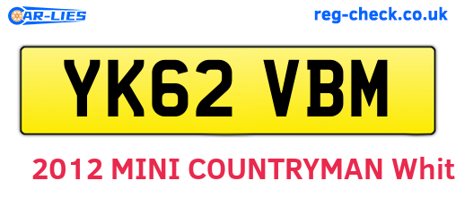 YK62VBM are the vehicle registration plates.