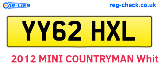 YY62HXL are the vehicle registration plates.