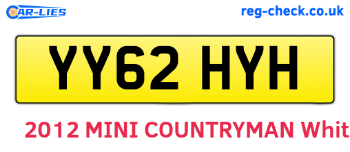 YY62HYH are the vehicle registration plates.