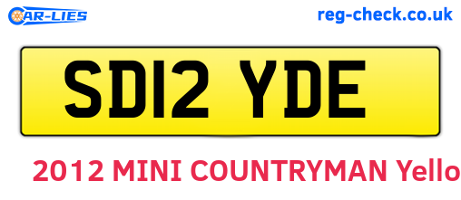 SD12YDE are the vehicle registration plates.