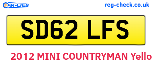 SD62LFS are the vehicle registration plates.