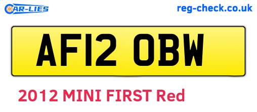 AF12OBW are the vehicle registration plates.