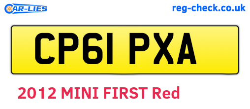 CP61PXA are the vehicle registration plates.