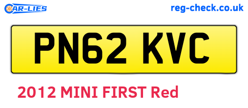 PN62KVC are the vehicle registration plates.
