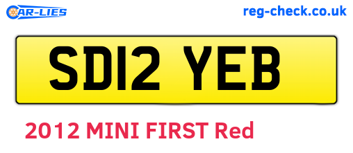 SD12YEB are the vehicle registration plates.