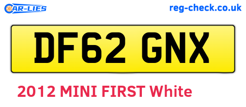 DF62GNX are the vehicle registration plates.