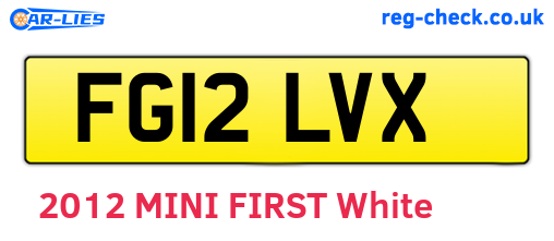 FG12LVX are the vehicle registration plates.