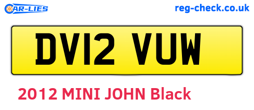 DV12VUW are the vehicle registration plates.