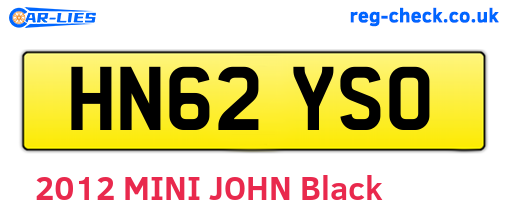 HN62YSO are the vehicle registration plates.