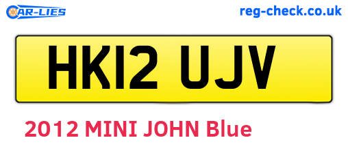 HK12UJV are the vehicle registration plates.