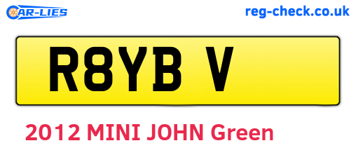 R8YBV are the vehicle registration plates.