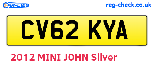 CV62KYA are the vehicle registration plates.