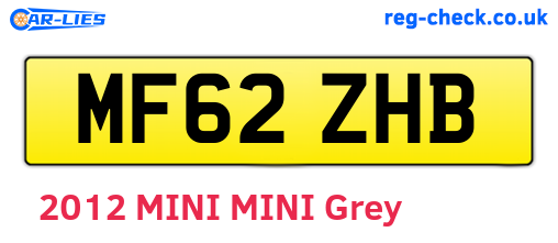 MF62ZHB are the vehicle registration plates.