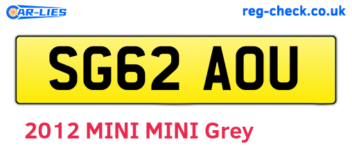 SG62AOU are the vehicle registration plates.