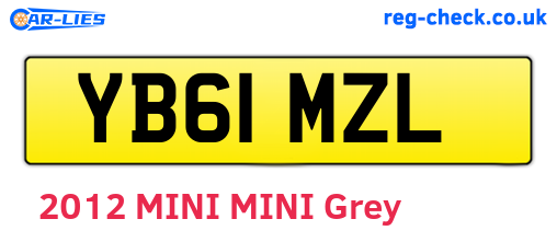 YB61MZL are the vehicle registration plates.